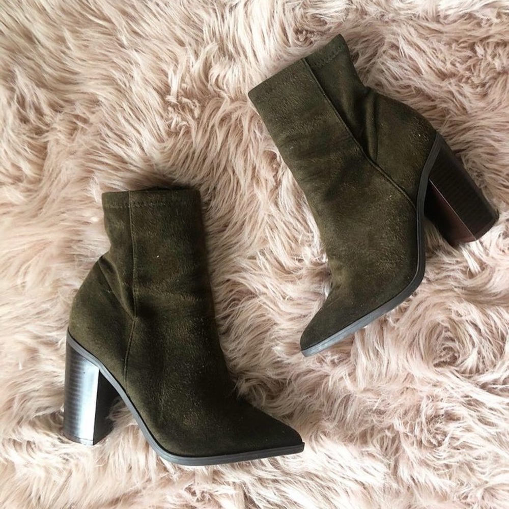 Olive Green Booties